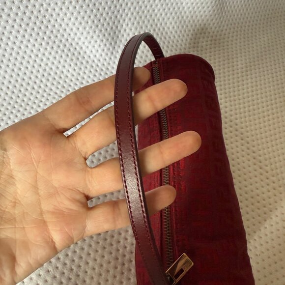 Rare FENDI Zucchino Barrel Pochette Red - Picture 8 of 12